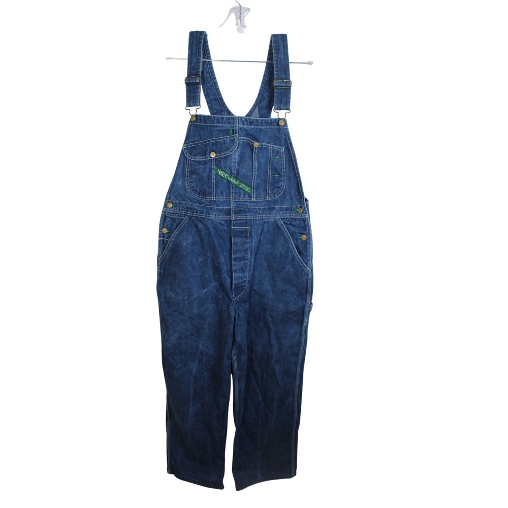 Key Imperial Aristocrat Denim Bib Overalls Mens 36x29 Dark Wash‎ Blue 272.41